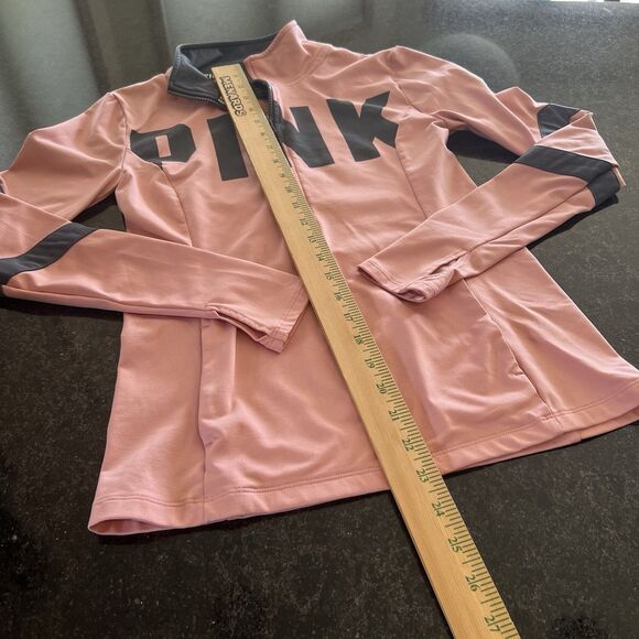 Victoria’s Secret PINK Ultimate 1/4 Zip Logo Pullover Top XS Pink/Charcoal M - Picture 11 of 14